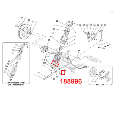 For Ferrari 296 458 488 F8 Shock Absorber Spring Lower Support Pad OEM 188996