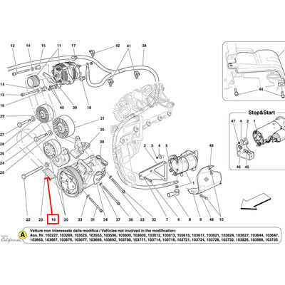 For Ferrari California Drive Belt OEM 250070