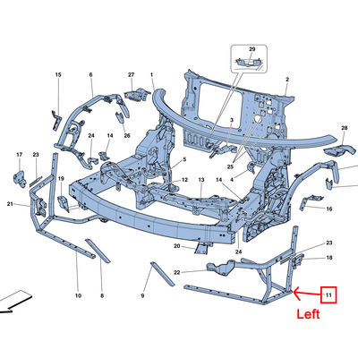 For Ferrari 488 GTB Spider Front Subframe Left Headlight Bracket OEM 86107200