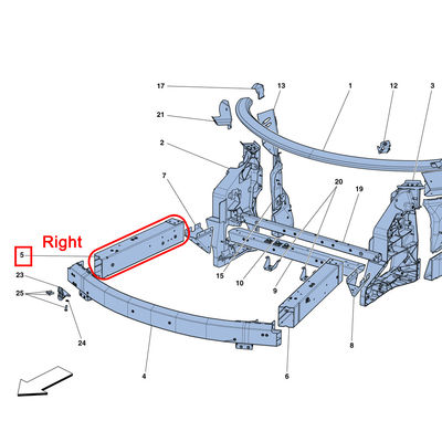 For Ferrari 488 GTB Front Frame Right Front Mounting Crossbeam OEM 312858