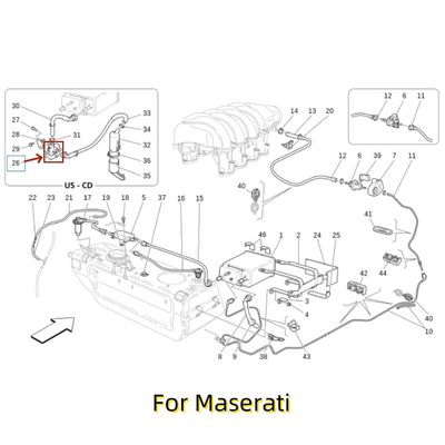 For Ferrari F430 458 For Maserati Quattroporte M139 GranCabrio Fuel Tank Pressure Sensor OEM 251288 202968