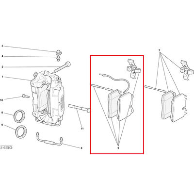 For Ferrari 430 Front Brake Pad Kit OEM 70001086