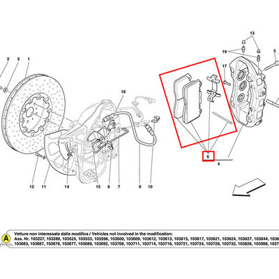 For Ferrari California Front Brake Pad Kit OEM 70003110