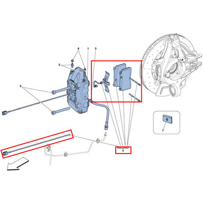 For Ferrari 458 Italia & Spider Rear Brake Pad Kit OEM 70002544
