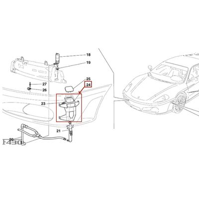 For Ferrari F430 430 16M Headlamp Left Washer Support OEM 68079200