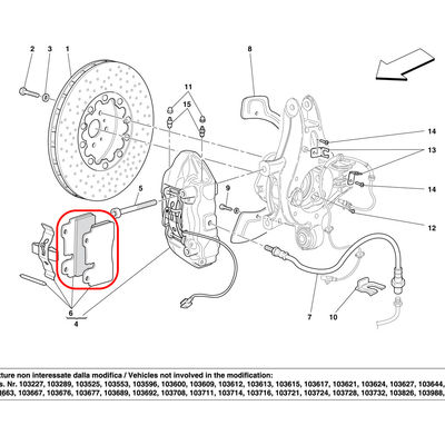 For Ferrari California Rear Brake Pads OEM 70002811