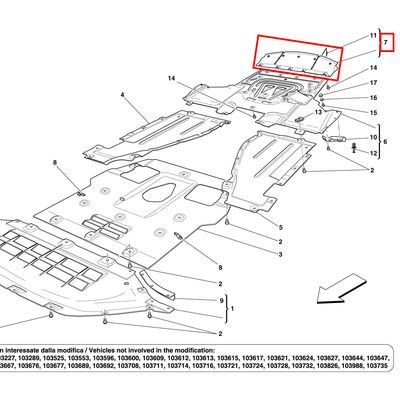 For Ferrari California 2009-2012 Whole Rear Body Flat Bottom Section OEM 81249400
