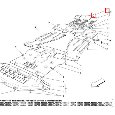For Ferrari California 2009-2012 Whole Rear Body Flat Bottom Section Fin OEM 80772000