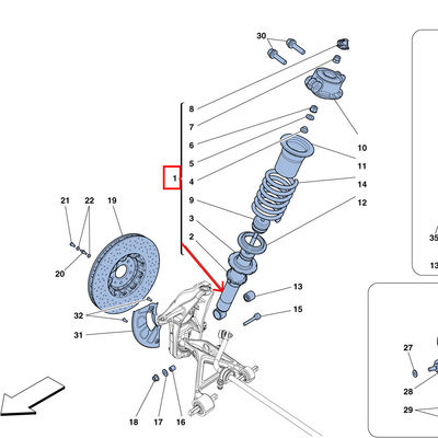 For Ferrari 458 Italian Spider Front Shock Absorber Electromagnetic Induction With Vehicle Lift OEM 301450