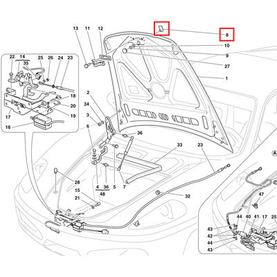 For Ferrari 458/F8/488/F12/FF/599/612/430/California T Hood logo Normal Version OEM 65394800