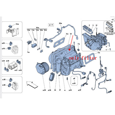 For Ferrari 458 Evaporator Core Air Conditioning Evaporation Box Filter Element OEM 83856800