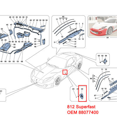 For Ferrari 812 Superfast Fender Shield Badge Emblem OEM 88077400