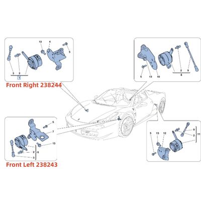 For Ferrari California 488 458 Front Left Shock Adjustment Sensor Suspension Level Motion Sensor OEM 238243