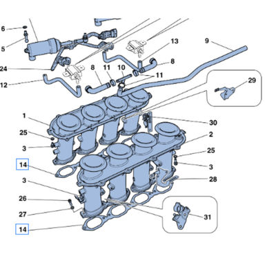 For Ferrari California 458 Exhaust Manifold Gasket OEM 322055