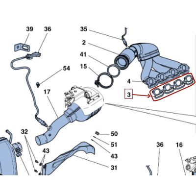 For Ferrari California 458 Exhaust Manifold Gasket OEM 268256