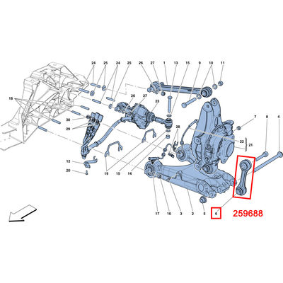 For Ferrari 458 488 F12 FF California Rear Lower Stabilizer Bar Connecting Rod OEM 259688