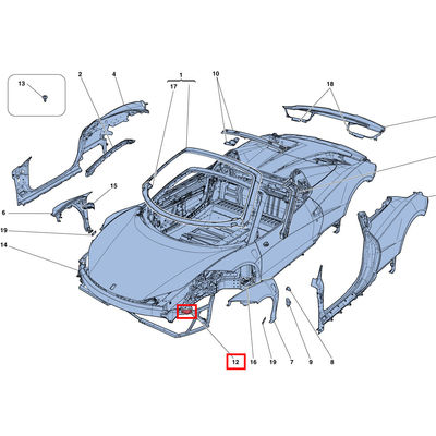For Ferrari 458 Bracket Left & Right Headlight Fastener Bracket OEM 82534100 82534000