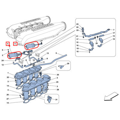 For Ferrari 458 Intake Manifold Pneumatic Actuator OEM 258761