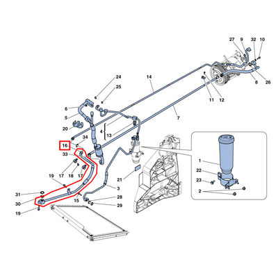 For Ferrari 458 AC System Gas Delivery Pipe To Condenser Not For GD OEM 82913600