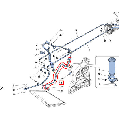 For Ferrari 458 Pipe From Condenser To Dehydrator Filter -From Start Of Production- Not For GD OEM 82924000