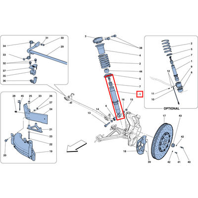 For Ferrari F12 2013-2017 Front Shock Absorbers With Vehicle Lifting System OEM 301449