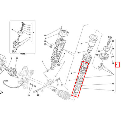 For Ferrari 599GTB SA Rear Shock Absorbers OEM 257059