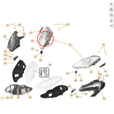For Mclaren MP4-12C Black Style Front Right Headlight Assembly (Used) OEM 11A4056CP