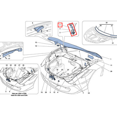 For Ferrari 458 488 Left &amp; Right Front Cover Hinge OEM 83033500 84633000 83033600 84632900