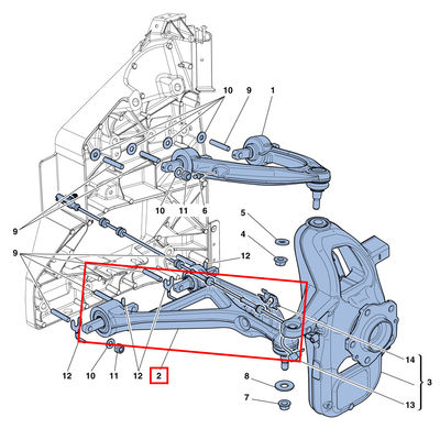 For Ferrari 458 488 California, FF, F12 Front Left Lower Control Arm OEM 264523