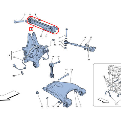 For Ferrari 458 FF GTC4 488 F12 Chassis Parts Suspension Rear Upper Swing Control Arm OEM 259687