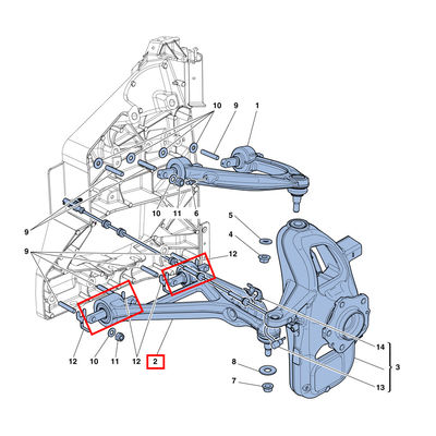 For Ferrari 458 488 California Front Lower Left &amp; Right Suspension Control Arm Bushing-Big OEM 264523 264524