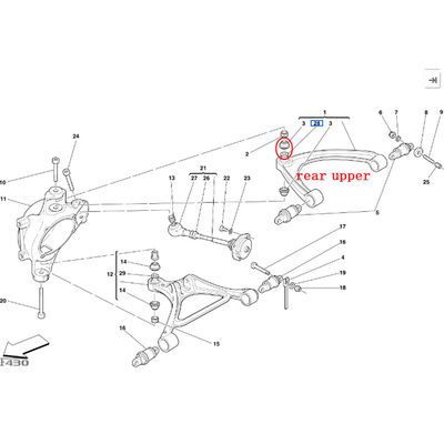 For Ferrari 430 360 F430 612 Rear Upper Suspension Swing Arm Ball Joint OEM 200946 200945