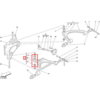 For Ferrari 430 360 F430 612 Front Lower Suspension Swing Arm Ball Joint OEM 200940 200941 200942