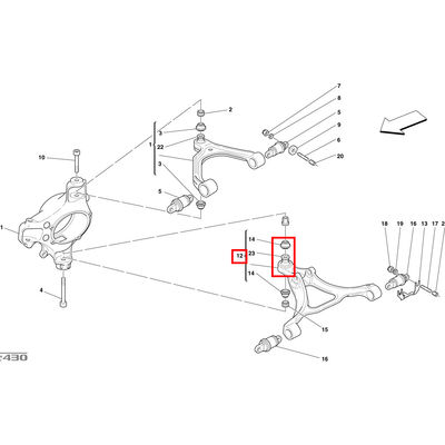 For Ferrari 430 360 F430 612 Front Lower Suspension Swing Arm Ball Joint OEM 200940 200941 200942