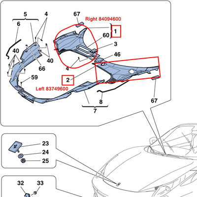 For Ferrari 458 Left &amp; Right Windscreen Trim Not For GD OEM 84094600 83749600