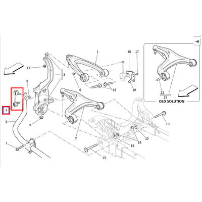 For Maserati Quattroporte M156 Ghibli M157 Front Left Sway Bar End Stabilizer Link Ball Joint OEM 670005003