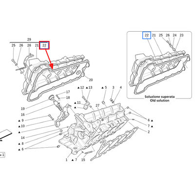 For Maserati Quattroporte M139 Granturismo GT GranCabrio Engine Valve Cover Gasket OEM 211219 211220