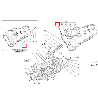 For Maserati Quattroporte M139 Granturismo GT GranCabrio Engine Valve Cover Gasket OEM 211219 211220