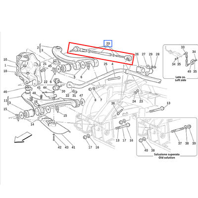 For Maserati Quattroporte M139 Suspension Control Arm Tie Rod End Link Rear Ball OEM 276636