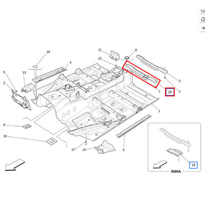 For Maserati Quattroporte M156 2017- Ghibli 2014- Rear Muffler Bracket Exhaust Pipe Support OEM 670031638
