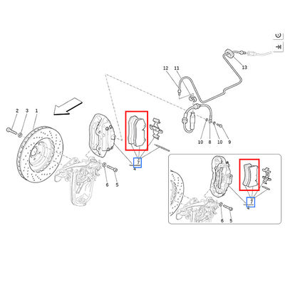 For Maserati GranTurismo 4.2L Front Brake Pads Set OEM 673012042