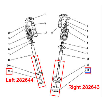 For Maserati Ghibli Levante Quattroporte 3.0T 2014- Inlet Valve Cylinder Head Intake Valve OEM 282643 282644