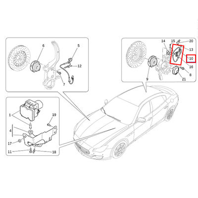 For Maserati Levante Quattroporte M156 Ghibli 2017- Rear Wheel Speed ABS Sensor OEM 670035289