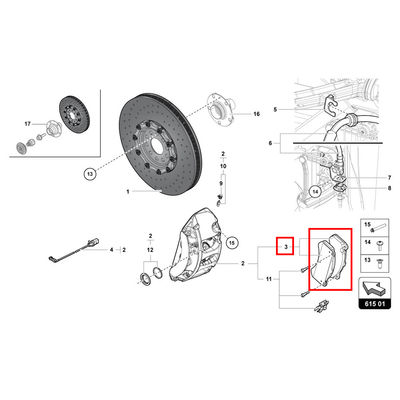 For Lamborghini Aventador LP700/740/750 Front Brake Pads With Sensors OEM 470698151