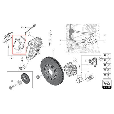 For Lamborghini Aventador LP700/740/750 Rear Brake Pads With Sensors OEM 470698451