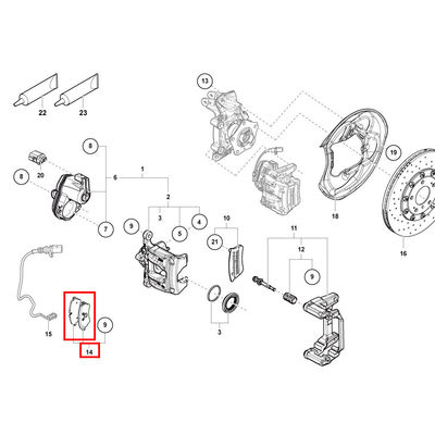 For Lamborghini URUS 2018-2020 Rear Brake Pads With Sensor OEM 4M0698451AA