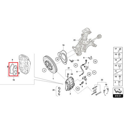 For Lamborghini Huracan Front Brake Pad Kit With Sensors OEM 4S0698151M