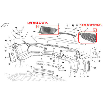 For Lamborghini Gallardo Lp550 Lp560 Front Right Bumper Grill Grid Air Intake Grille OEM 400807682A