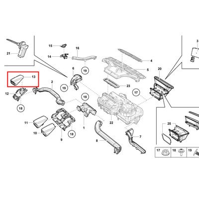 For Lamborghini Huracan 580/610 Dashboard Air Conditioning Vents (Single Paddle) OEM 4T0819706 4T0819705