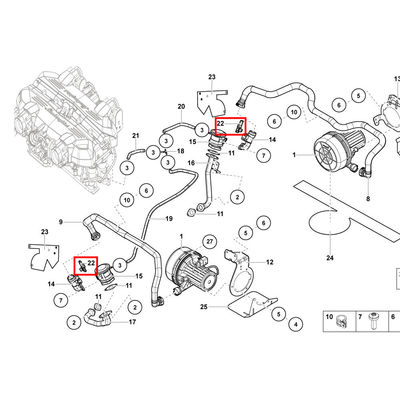 For Lamborghini Gallardo Aventador Secondary Air Intake Manifold Absolute Pressure Sensor OEM 06E906052